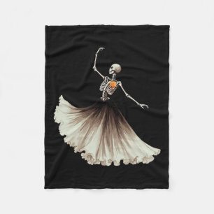 Cobertor De Velo Skeleton Ballerina Balé Dance Halloween Mulheres G