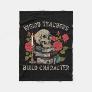 Cobertor De Velo Skeleton Book Floral Skull Halloween Professor Spo