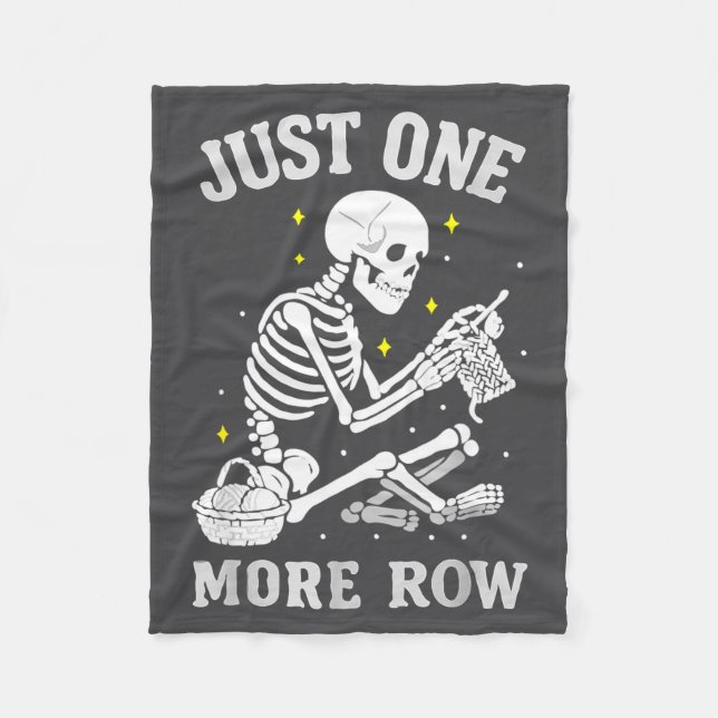 Cobertor De Velo Skeleton Crochet Crafter Tee Just One More Row  (Frente)