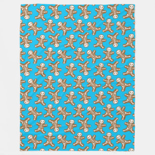 Cobertor De Velo Skeleton Gingerbird Man Patterno