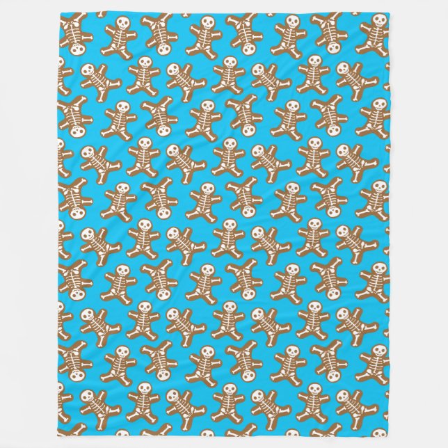 Cobertor De Velo Skeleton Gingerbird Man Patterno (Frente)