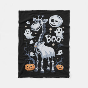 Cobertor De Velo Skeleton Girafa Em Fantasmas Halloween