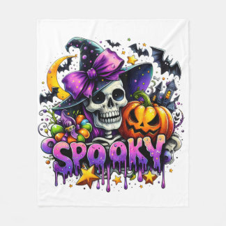Cobertor De Velo Skeleton Halloween Blanket