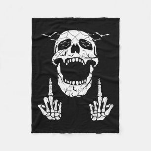 Cobertor De Velo Skeleton Halloween Bones do Dedo Médio