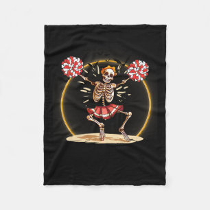 Cobertor De Velo Skeleton Halloween Cheer Skeleton Cheerleader