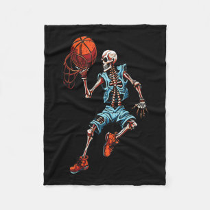 Cobertor De Velo Skeleton Halloween Spooky Dunking Skull