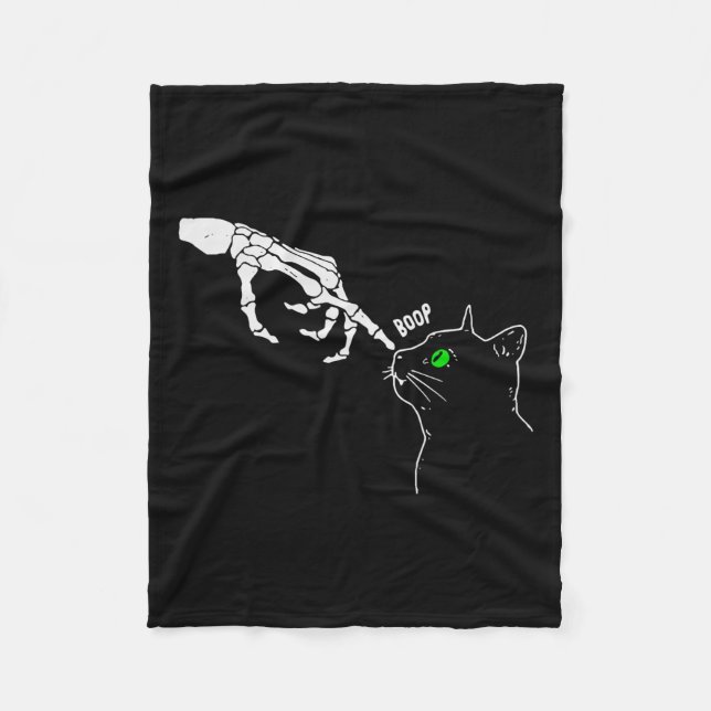 Cobertor De Velo Skeleton Hand Boop no Dia de as Bruxas engraçado d (Frente)