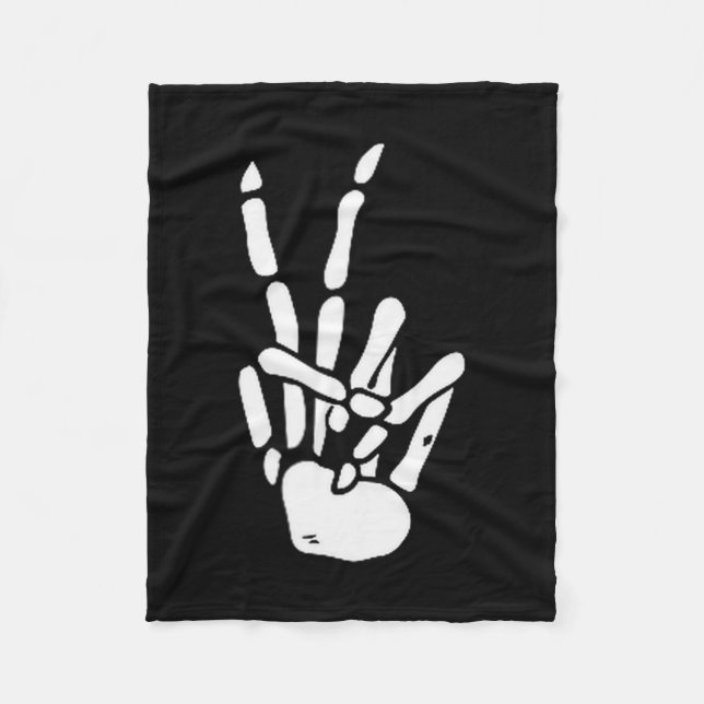 Cobertor De Velo Skeleton Hand Peace Sign Bone  (Frente)