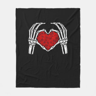 Cobertor De Velo Skeleton Heart Hands Sinal Dia de os namorados Hea