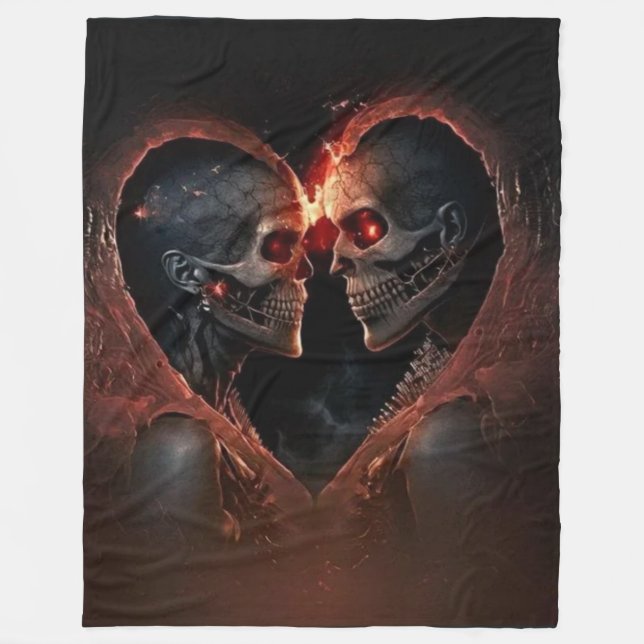 COBERTOR DE VELO SKELETON HOMEM E MULHER (Frente)