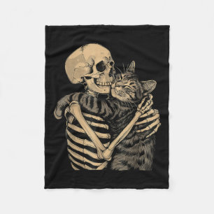 Cobertor De Velo Skeleton Hugging Cat Halloween Cat Lover Cat Mãe D