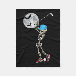 Cobertor De Velo Skeleton jogando golfe feliz dia das bruxas