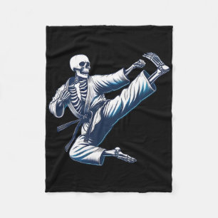 Cobertor De Velo Skeleton Karate Kick Artes Marciais Kickboxing Mma