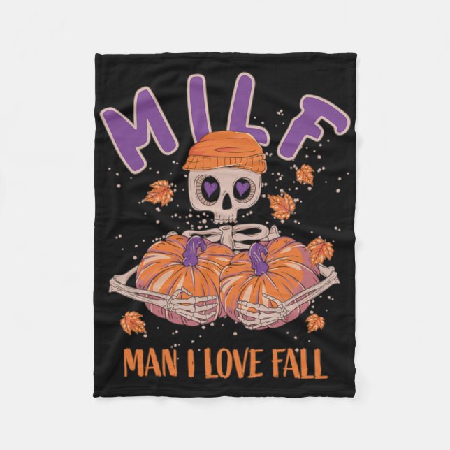 Cobertor De Velo Skeleton Man I Love Fall Fun Skeleton Pumpkin Hall (Frente)