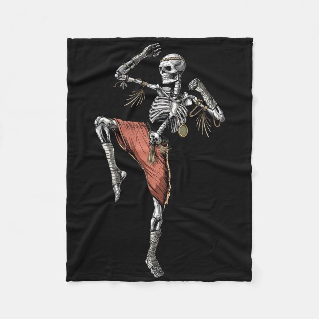 Cobertor De Velo Skeleton Muay Thai Boxing Karate Kickboxing Martia (Frente)