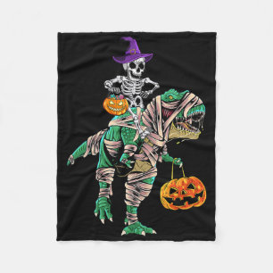 Cobertor De Velo Skeleton Mummy Dinosaur T Rex Halloween Para Menin