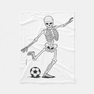 Cobertor De Velo Skeleton Playing Futebol