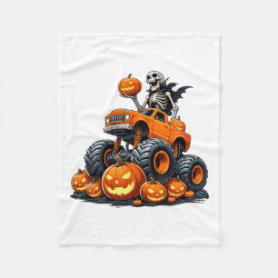 Cobertor De Velo Skeleton Riding Monster Truck Halloween Pumpkin Ki
