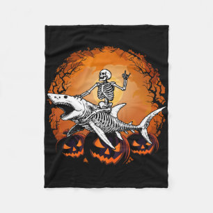 Cobertor De Velo Skeleton Riding Shark Lazy Halloween Costume Engra