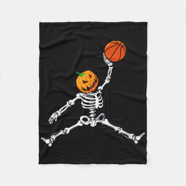 Cobertor De Velo Skeleton Sketll Halloween Pumpkin Slam Dunk (Frente)