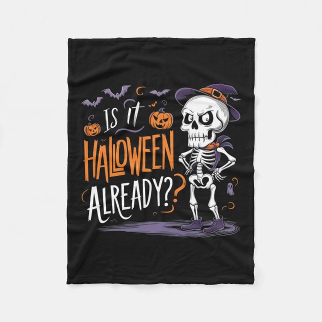 Cobertor De Velo Skeleton Spookey Ghost É Halloween Já (Frente)