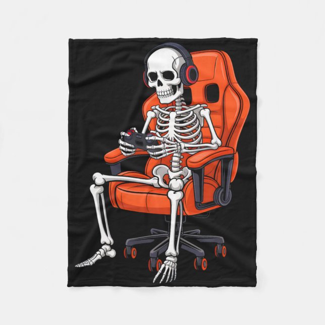 Cobertor De Velo Skeleton Video Game Halloween For Men Boys Kids To (Frente)