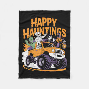 Cobertor De Velo Skeleton Zombie Vampire Monster Truck Halloween Te