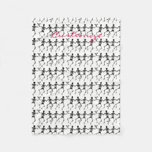 Cobertor De Velo Skeletons Dançando Halloween Thunder_Cove