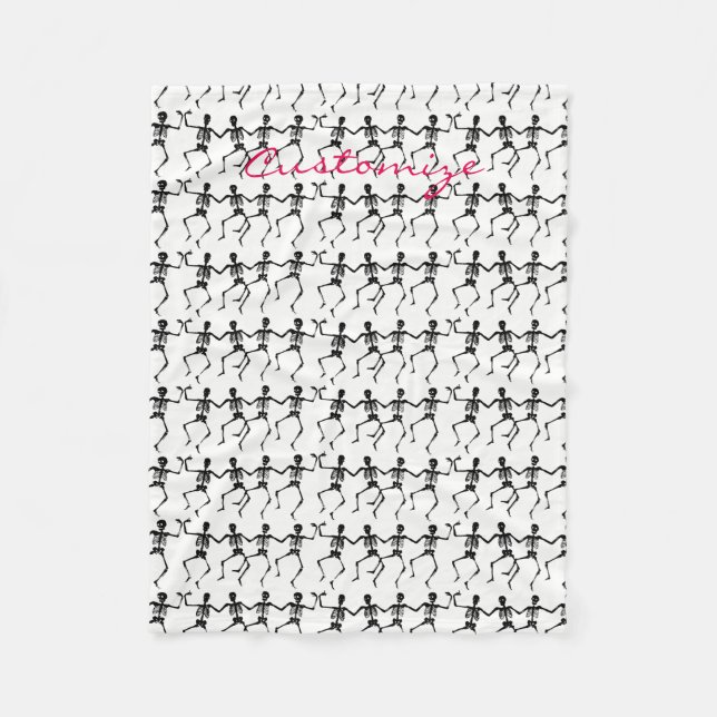 Cobertor De Velo Skeletons Dançando Halloween Thunder_Cove (Frente)