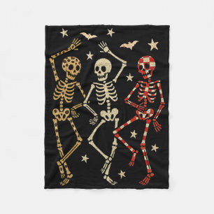 Cobertor De Velo Skeletons Dançantes Spooky Season Halloween Leopar