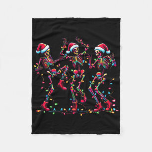 Cobertor De Velo Skeletons de dança engraçada Papai Noel dança Nata