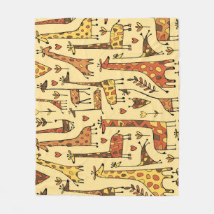 Cobertor De Velo Sketch Giraffe, Design De Diversão Sem Olho.