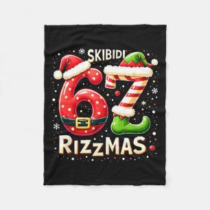 Cobertor De Velo Skibidi 67 Rizzmas Meme de Natal Engraçado Elf Pap
