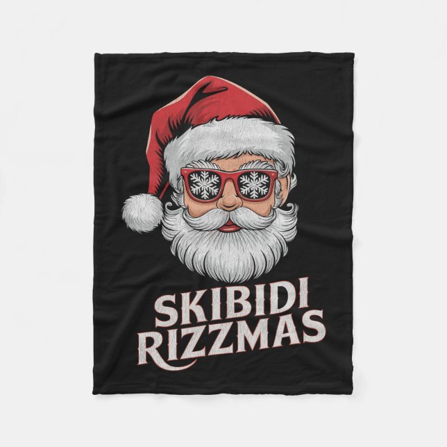 Cobertor De Velo Skibidi Rizzmas Natal Santa Feliz Claus Rizz M (Frente)