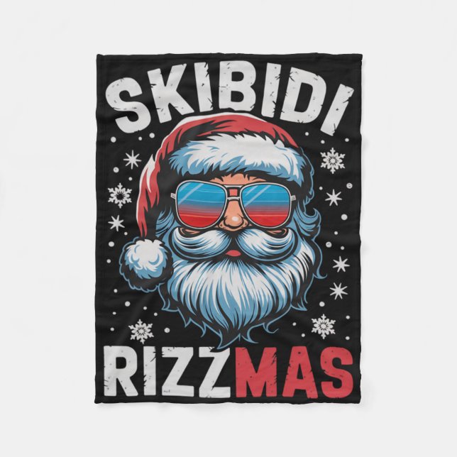 Cobertor De Velo Skibidi Rizzmas Shirt Kids Homens San Natal San (Frente)