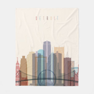 Cobertor De Velo Skyline da cidade de Detroit, Michigan