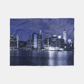 Cobertor De Velo Skyline de New York banhada no azul