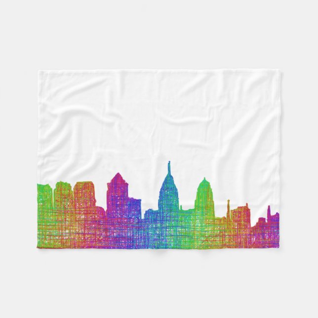 Cobertor De Velo Skyline de Philadelphfia (Frente (Horizontal))