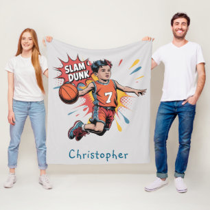 Cobertor De Velo Slam Dunk Boy Birthday Bash Gift