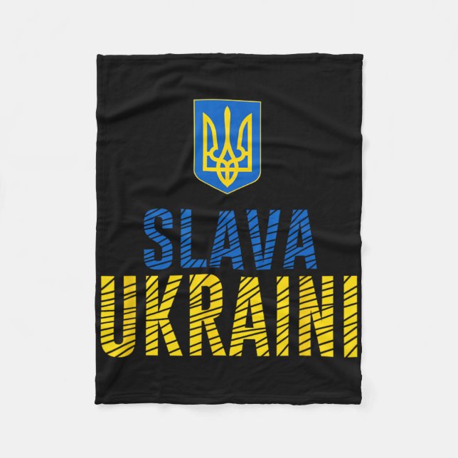 Cobertor De Velo Slava Ukraini - Glória à Ucrânia  (Frente)