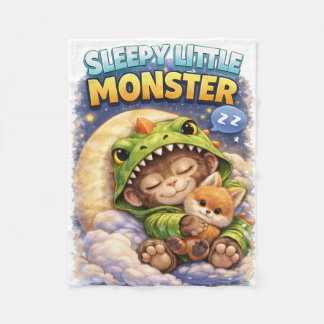 Cobertor De Velo Sleepy Little Monster Baby Blanket Cute Dino