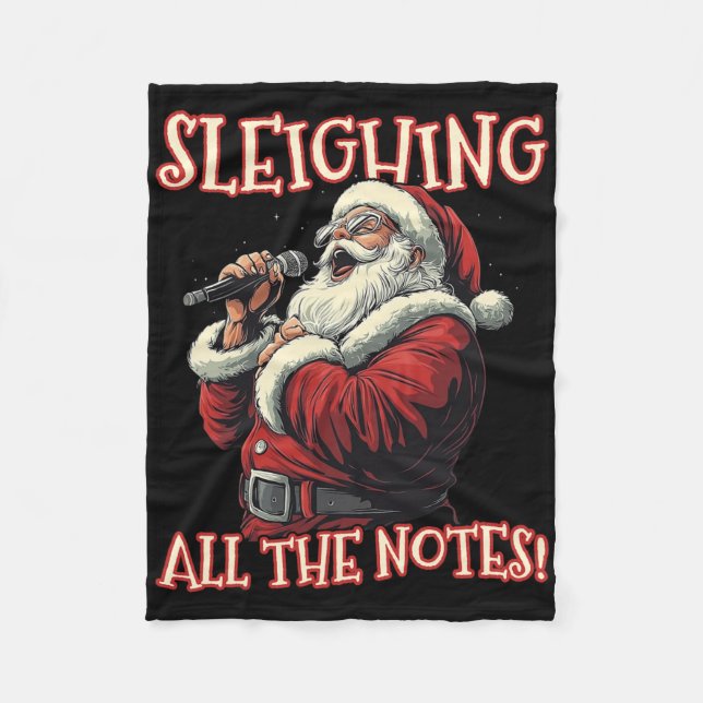 Cobertor De Velo Sleighting All The Notes Papais noeis Christmas Mu (Frente)