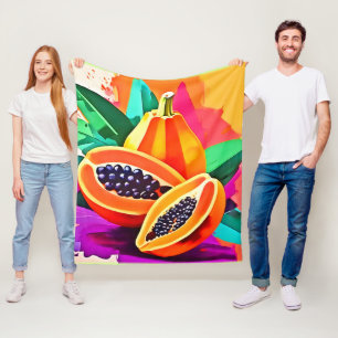 Cobertor De Velo Sliced Papaya Pop Art