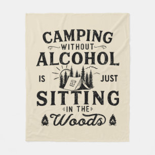 Cobertor De Velo Slogan engraçado do camping bebendo diz: