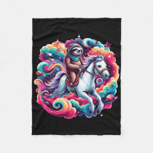 Cobertor De Velo Sloth Horse Engraçado Engraçado Horseback Estacion