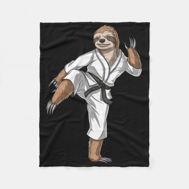 Cobertor De Velo Sloth Karate Kickboxing Taekwondo Muay Thai Martia (Frente)