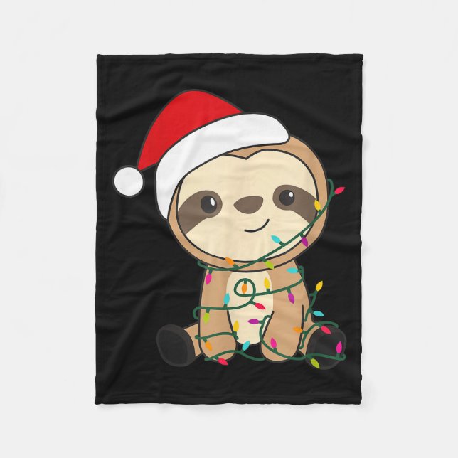Cobertor De Velo Sloth Merry Christmas Winter Sloths Christmas  (Frente)