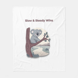 Cobertor De Velo **"Slow & Steady Wins – Motivational Cute Koala "*