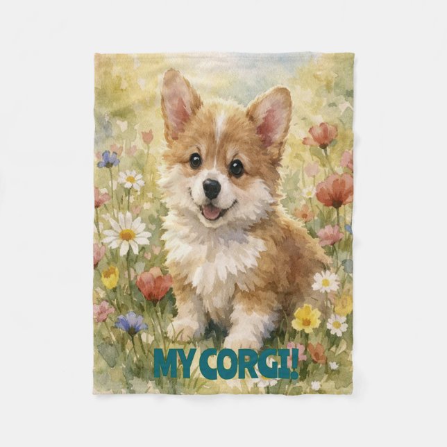 Cobertor De Velo Small Corgi Customized Blanket (Frente)