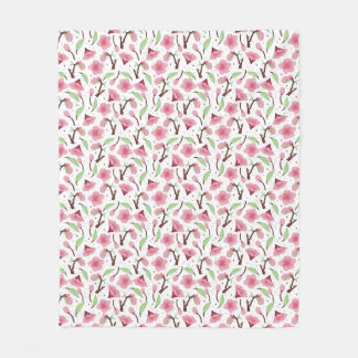 Cobertor De Velo Small Scale Pink Cherry Blossom Floral Pattern